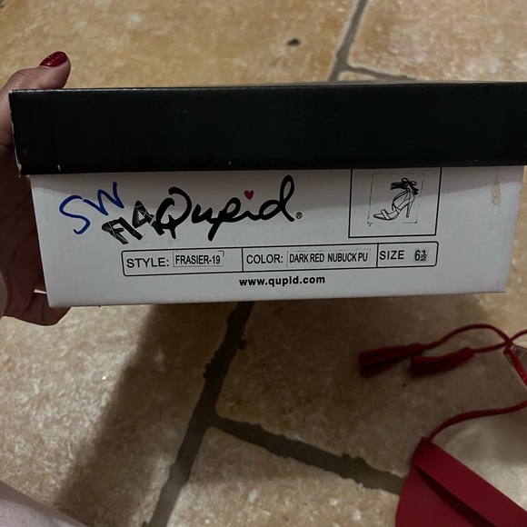 Qupid Red Strappy Heels - Picture 3 of 3